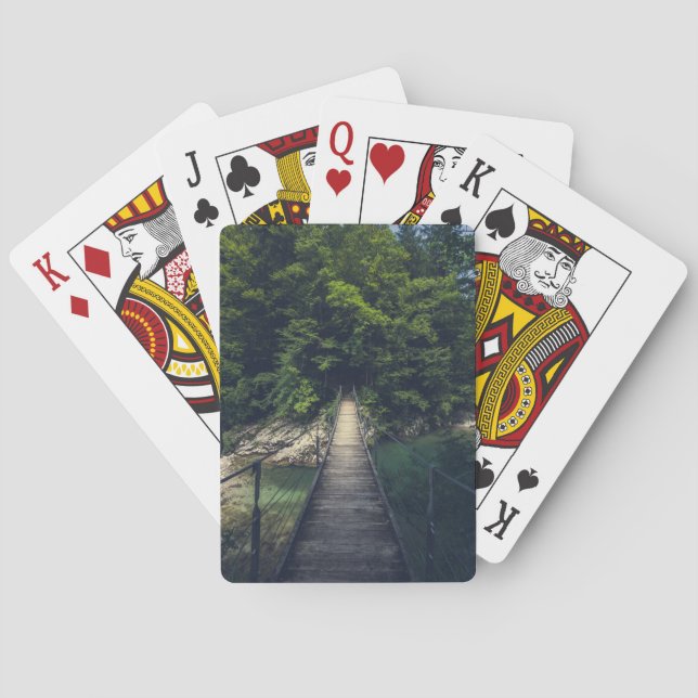 Jeu De Cartes Pont suspendu simple rivière Idrijca, Slovénie (dos)