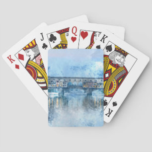Jeu De Cartes Ponte Vecchio sur le fleuve Arno à Florence,