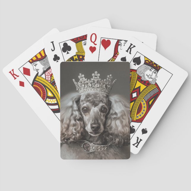 Jeu De Cartes Poodle gris habillé en princesse (dos)