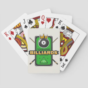 Jeu De Cartes Pool Hall personnalisé NOM 8 Ball Crown Billiards