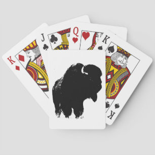Jeu De Cartes Pop Art Buffalo Bison Silhouette