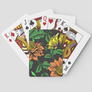 Jeu De Cartes Pop Fleurs Lumineuses de l'Arrière - plan noir