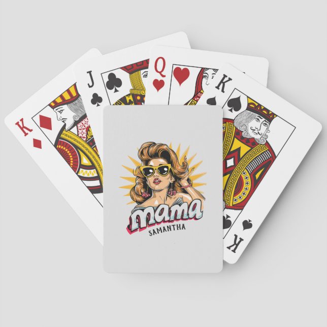 Jeu De Cartes Pop Mama Retro Personnalisé Art 1 (dos)