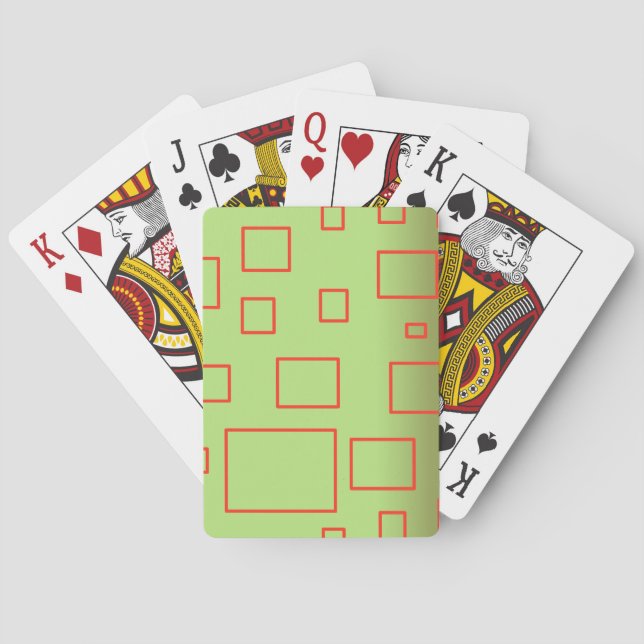 Jeu De Cartes Popcorn Anime Green Red Rectangles (dos)
