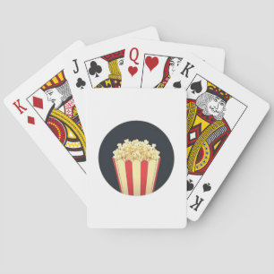 Jeu De Cartes Popcorn dans un Arrière - plan du cercle noir