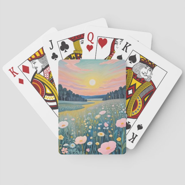 Jeu De Cartes Poppies du coucher de soleil (dos)