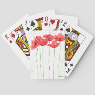 Jeu De Cartes Poppies pavot floral aquarelle nature jolie