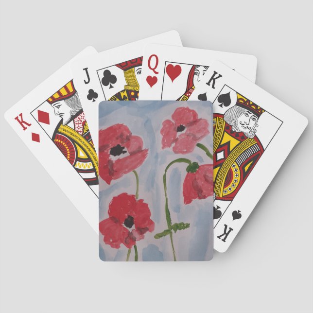 Jeu De Cartes Poppies rouges sauvages (dos)