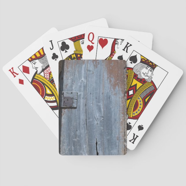 Jeu De Cartes Porte en bois usé et rouillé (dos)