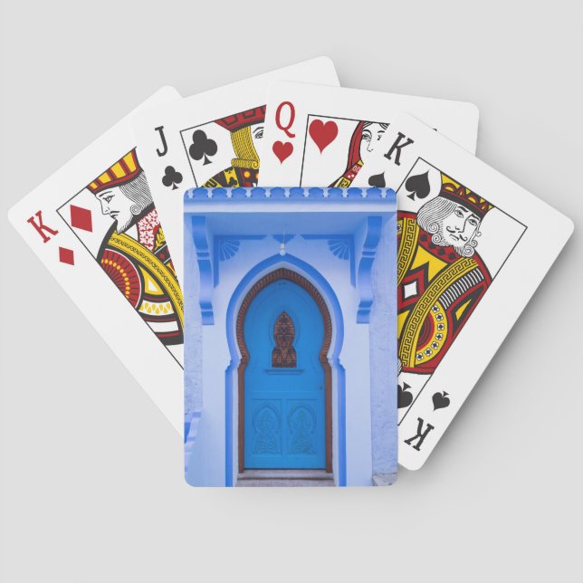 Jeu De Cartes Porte marocaine bleue (dos)