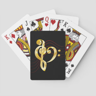 Jeu De Cartes Portée de note de musique et cœur violon et clé de