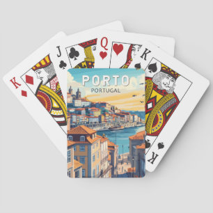 Jeu De Cartes Porto Portugal Travel Art Vintage