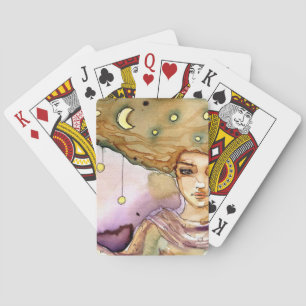 Jeu De Cartes Portrait abstrait et jolie femme