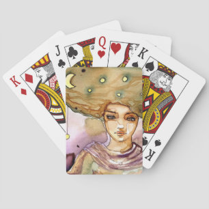 Jeu De Cartes Portrait Abstrait et jolie femme