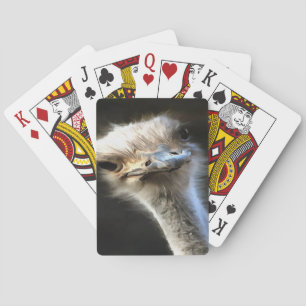 Jeu De Cartes Portrait Artistique Ostrich Avec Expression Goofy