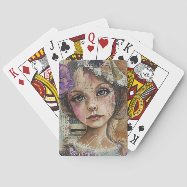 Jeu De Cartes Portrait d'art en collage multimédia (1) (dos)