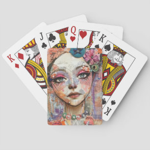 Jeu De Cartes Portrait d'art en collage multimédia (11)