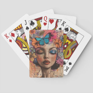 Jeu De Cartes Portrait d'art en collage multimédia (7)