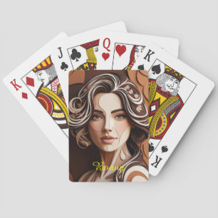 Jeu De Cartes Portrait de Bonny découpé en papier aux tons terre