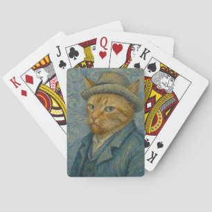 Jeu De Cartes Portrait de chat autoportrait de Van Gogh Parodie 