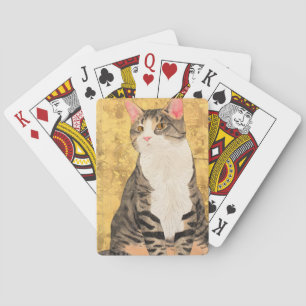 Jeu De Cartes Portrait de chat blanc gris vintage