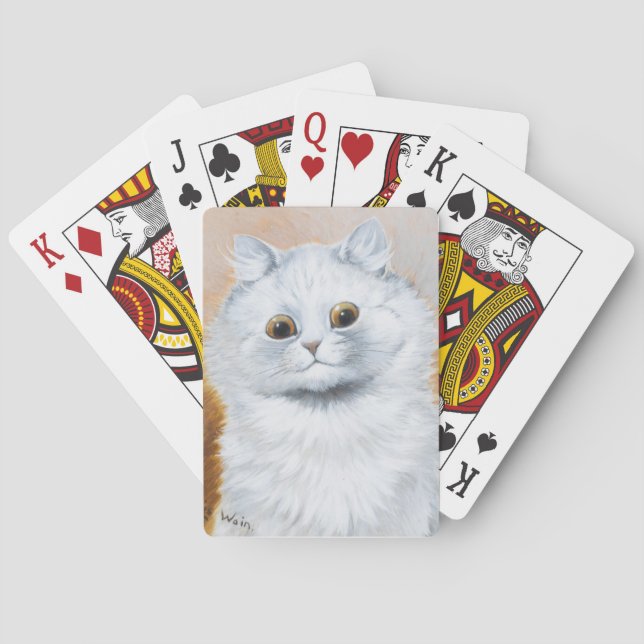 Jeu De Cartes Portrait de chat blanc Lois Wain (dos)