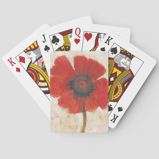 Jeu De Cartes Portrait de coquelicot rouge (dos)