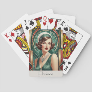 Jeu De Cartes Portrait de femme personnalisé inspiré de l'Art Dé