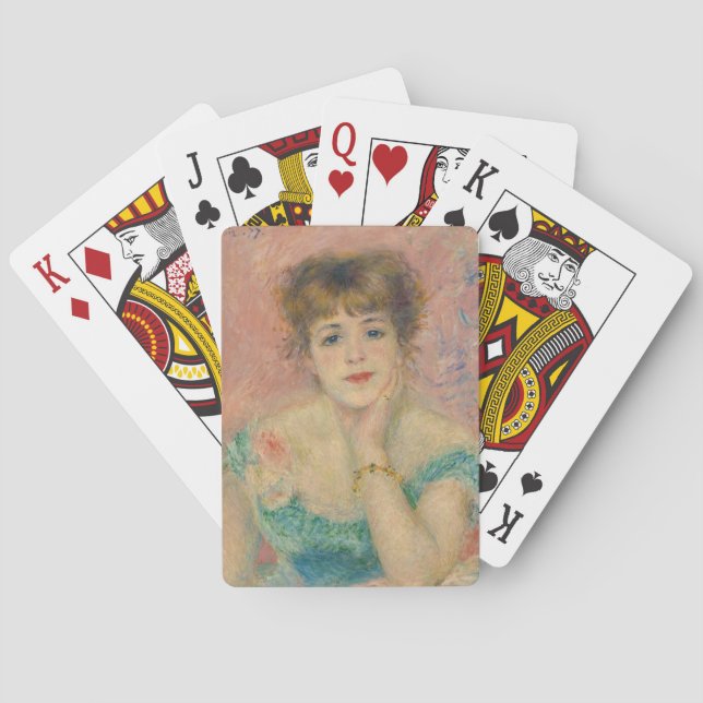 Jeu De Cartes Portrait de l'actrice Jeanne Samary, Auguste Renoi (dos)