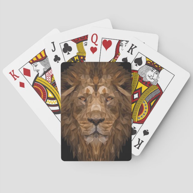 Jeu De Cartes Portrait de lion géométrique (dos)