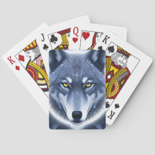 Jeu De Cartes Portrait de Loup Mystique Art