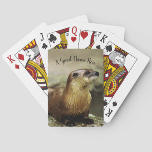 Jeu De Cartes Portrait de loutre joueur personnalisé avec nom