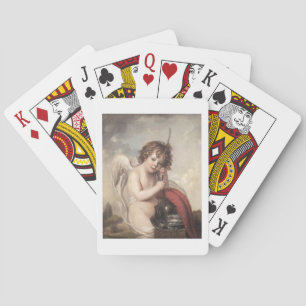 Jeu De Cartes Portrait de Maître Oswald Fawcett en Cupidon (huil