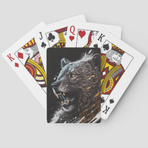 Jeu De Cartes Portrait d'ours Peinture animale Aventure Faune