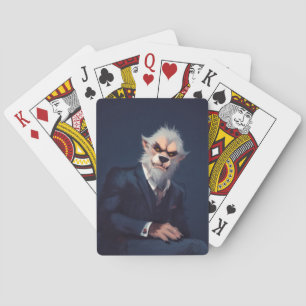 Jeu De Cartes Portrait d'un loup-garou en costume