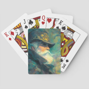 Jeu De Cartes Portrait d'un vieil homme hivernal vintage