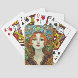 Jeu De Cartes Portrait d'une belle femme en verre tendu