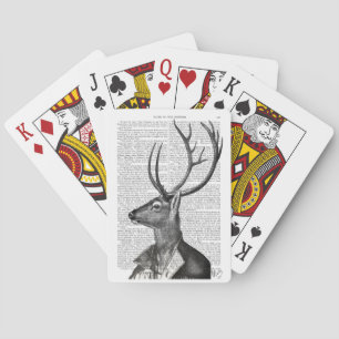 Jeu De Cartes Portrait noir et blanc de cerfs