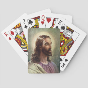 Jeu De Cartes Portrait religieux vintage de Jésus-Christ avec ha