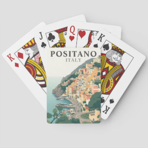 Jeu De Cartes Positano, Italie Scène de voyage vintage Côte amal