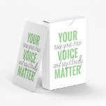 Jeu De Cartes Positive Green Your Voice Matter Motivation Citati<br><div class="desc">Positive Green Your Voice Matter Motivation Citation</div>
