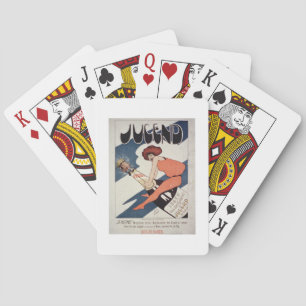 Jeu De Cartes Poster advertising 'Jugend, illustrated Weekly Mag