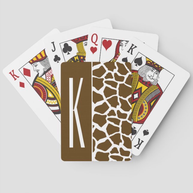Jeu De Cartes Poster de animal Brown et blanc de girafe (dos)