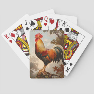Jeu De Cartes Poster de coq majestueux dans une forêt naturelle 