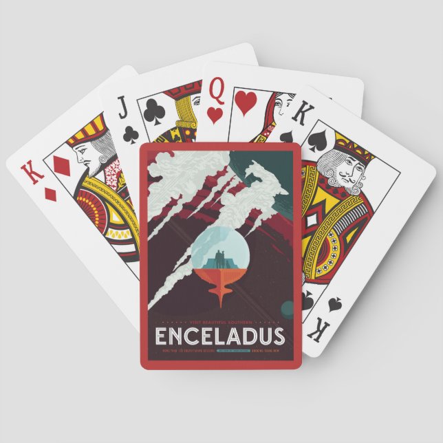 Jeu De Cartes Poster Espace Rétro Mission Cassini À Saturne (dos)