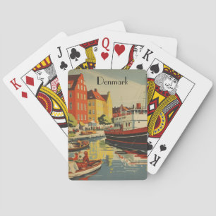 Jeu De Cartes Poster Vintage voyage Danemark personnalisable