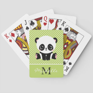 Jeu De Cartes Pot Polka personnalisé Monogram Cute Panda
