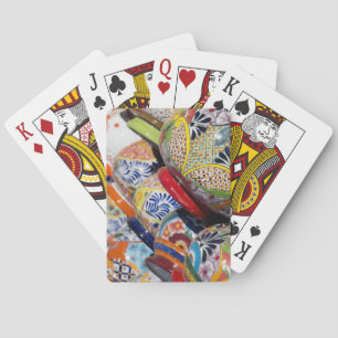 Jeu De Cartes Poteries mexicaines traditionnelles colorées peint