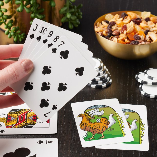 Jeu De Cartes Poulailler de poulets frais de la ferme Scène de c (Créateur téléchargé)