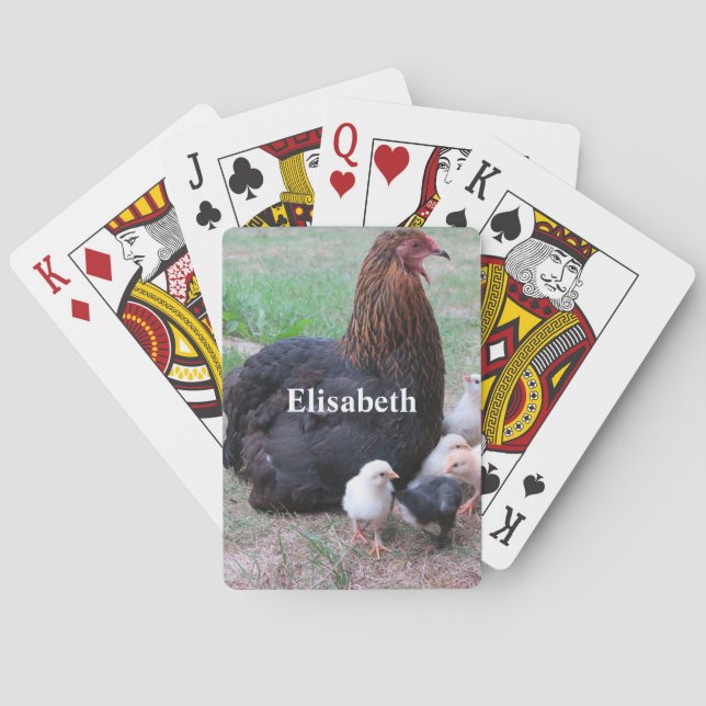 Jeu De Cartes poule, poussins, poule, poussin, animal, oiseau, p (dos)